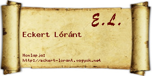 Eckert Lóránt névjegykártya
